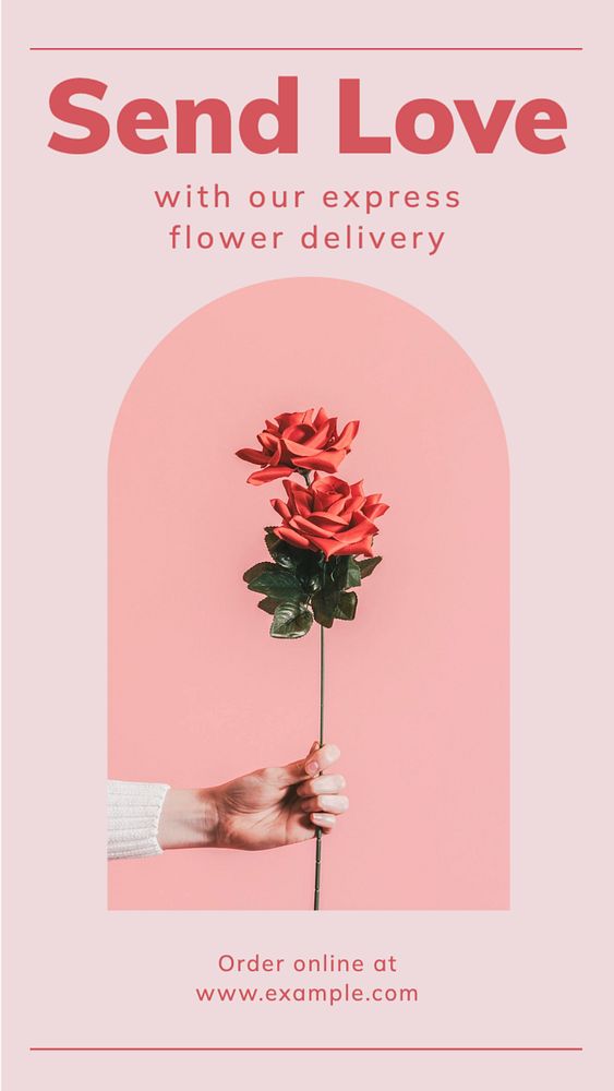 Flower delivery  Instagram story template, editable text