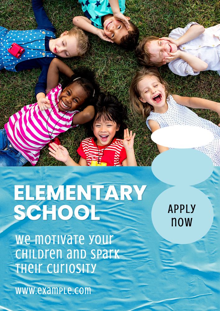 Elementary school  poster template, editable text and design