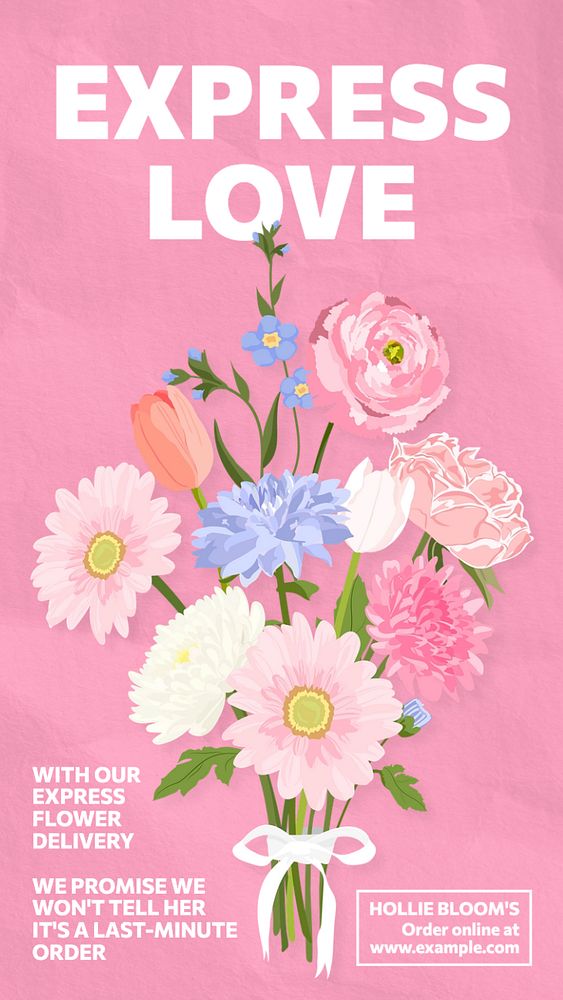 Flower delivery  Instagram story template, editable text