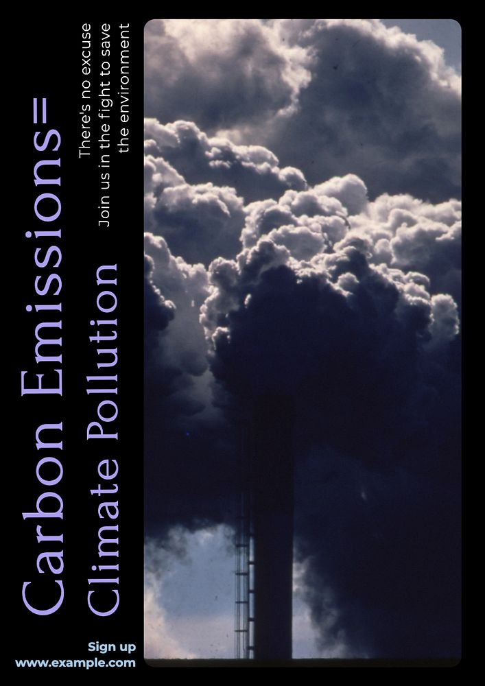 Climate pollution  poster template, editable text and design