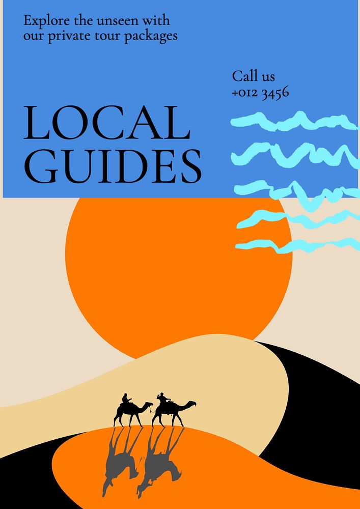 Local guides  poster template, editable text and design