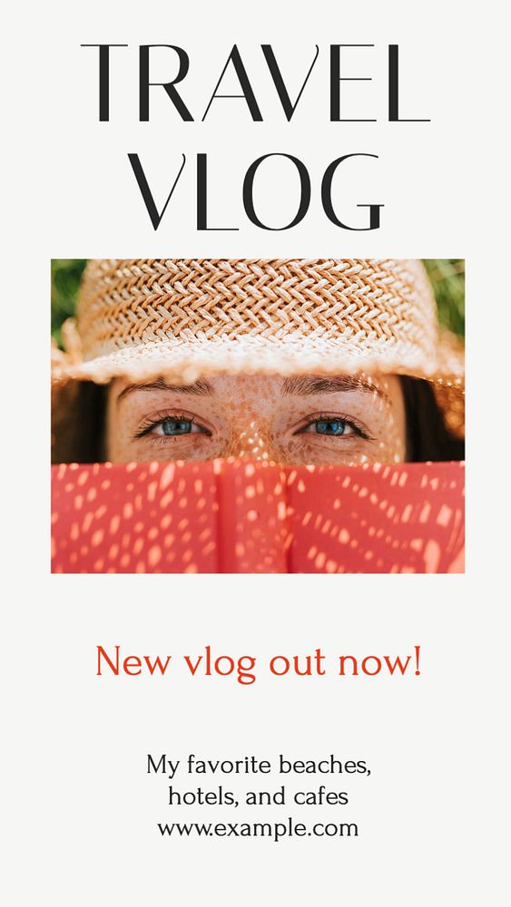 Travel vlog  Instagram story template, editable text