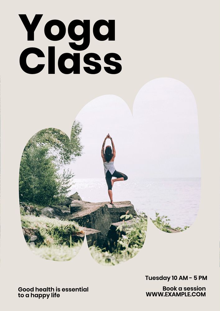 Yoga class  poster template, editable text and design