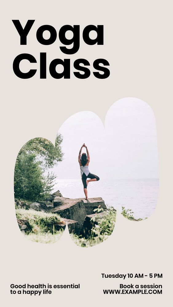 Yoga class  Instagram story template, editable text