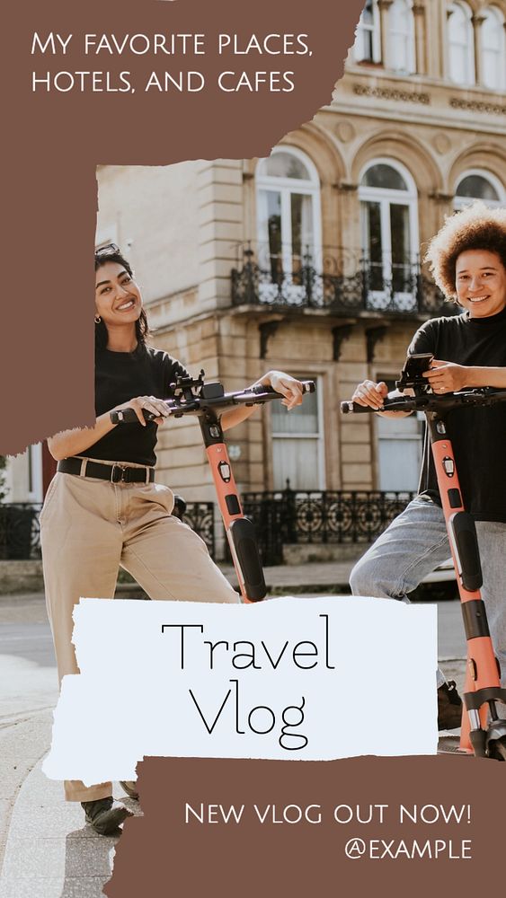 Travel vlog  Instagram story template, editable text