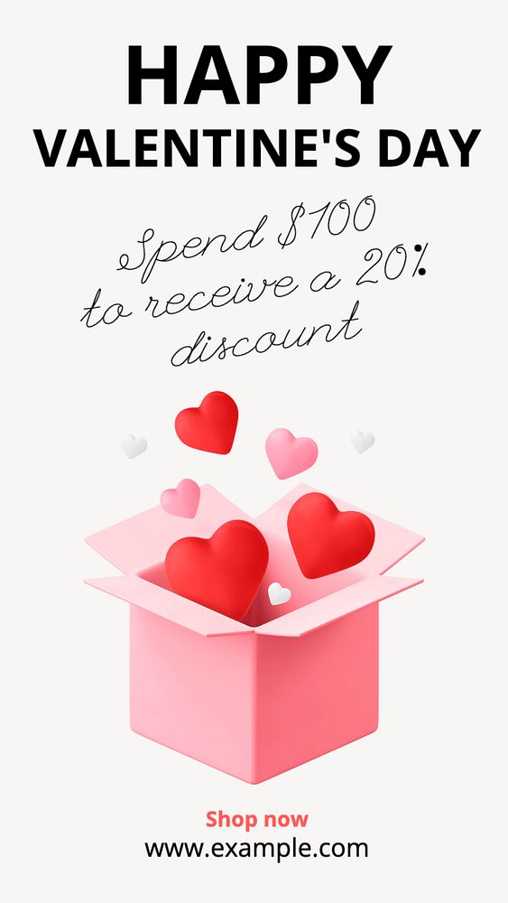 Valentine's day sale Instagram story template, editable text