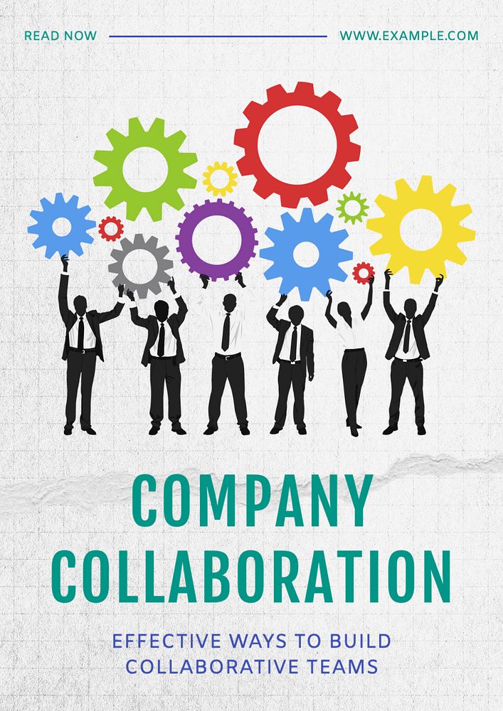 Company collaboration poster template, editable text and design