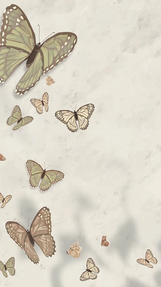 Editable butterfly nature   phone wallpaper