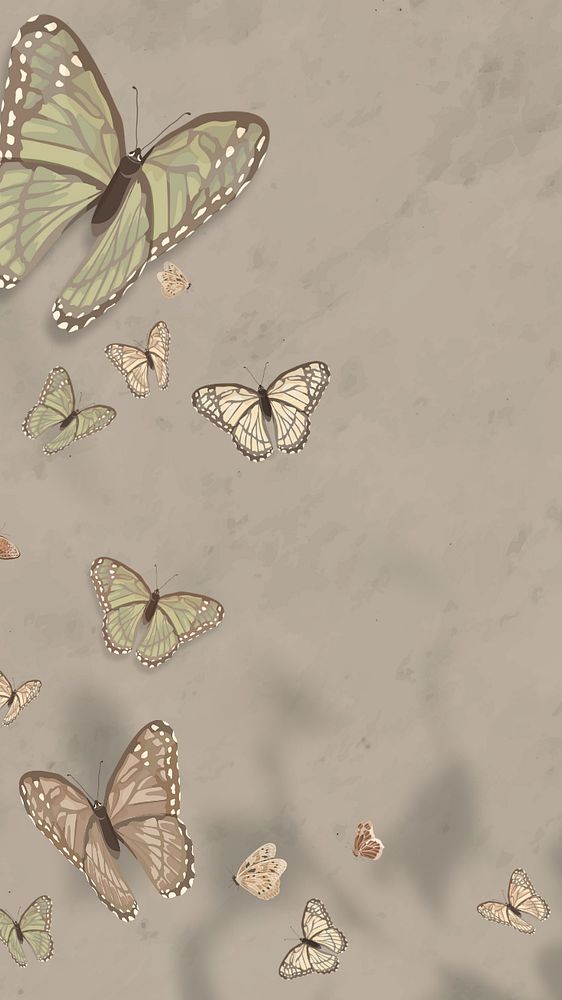 Editable butterfly nature   phone wallpaper