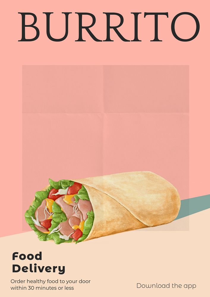 Burrito poster template, editable text & design