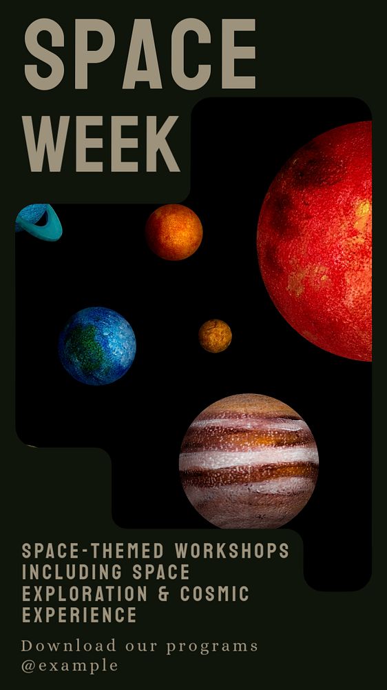 Space week Instagram story template, editable text