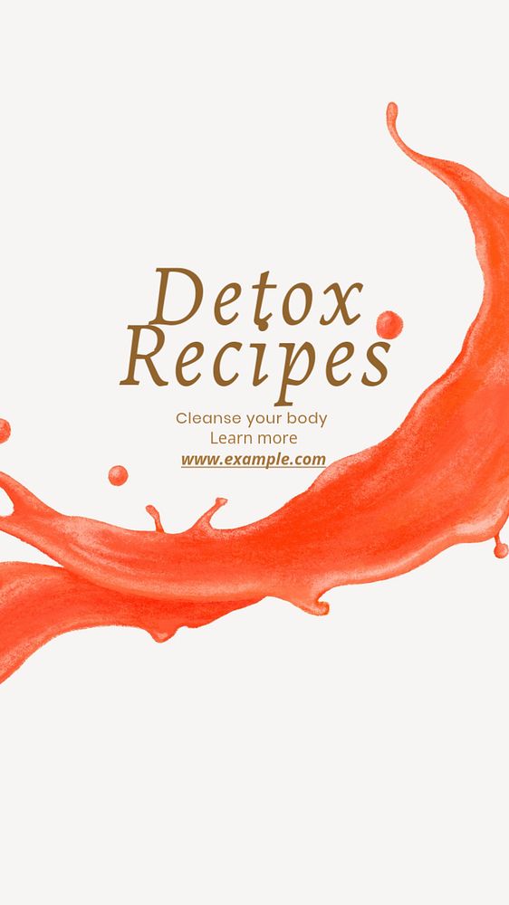 Detox recipes Facebook story template, editable design