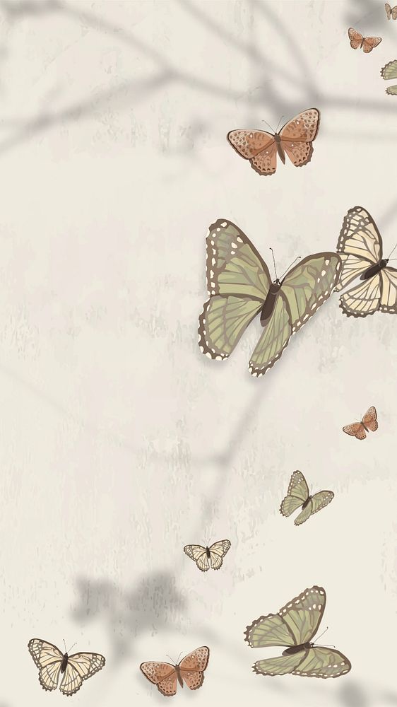 Editable butterfly nature   phone wallpaper