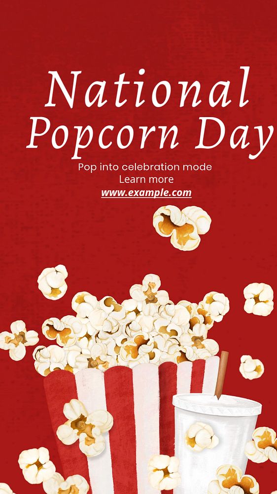 National popcorn day Facebook story template, editable design