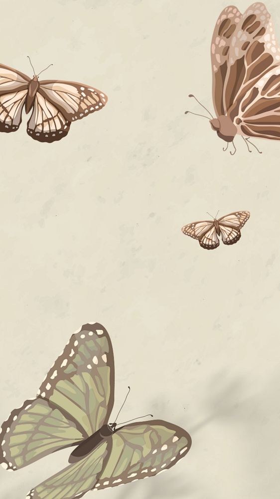 Editable butterfly nature   phone wallpaper