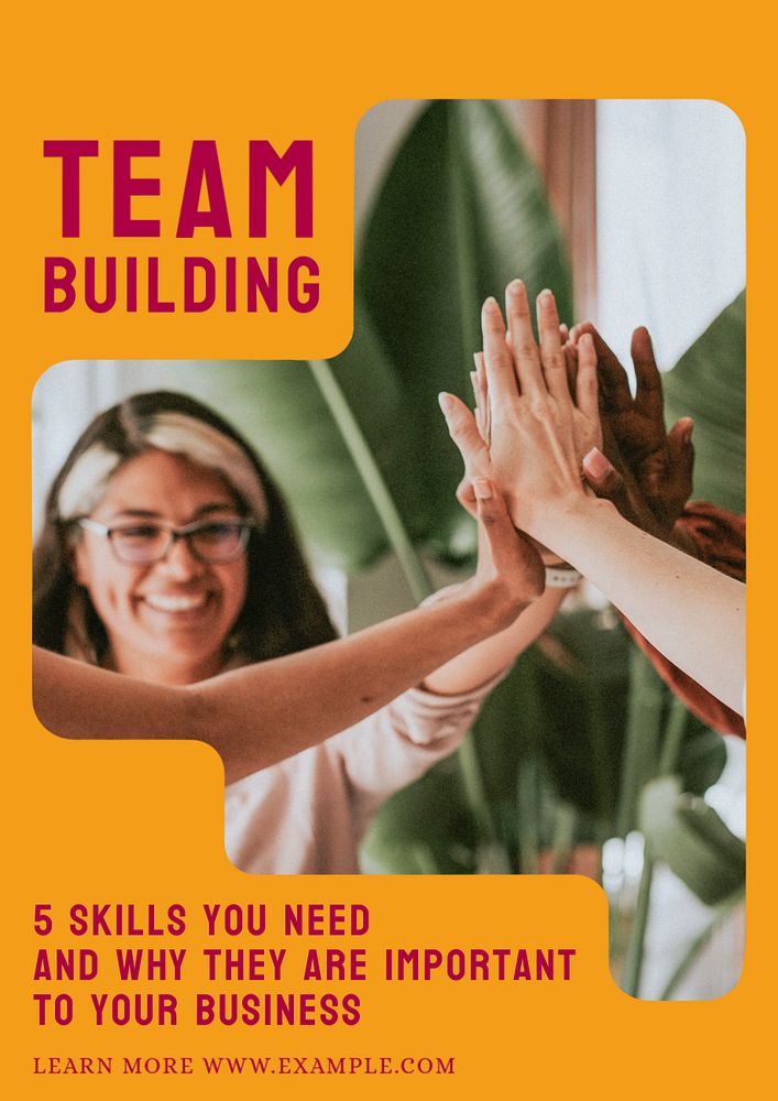 Team building poster template, editable text and design