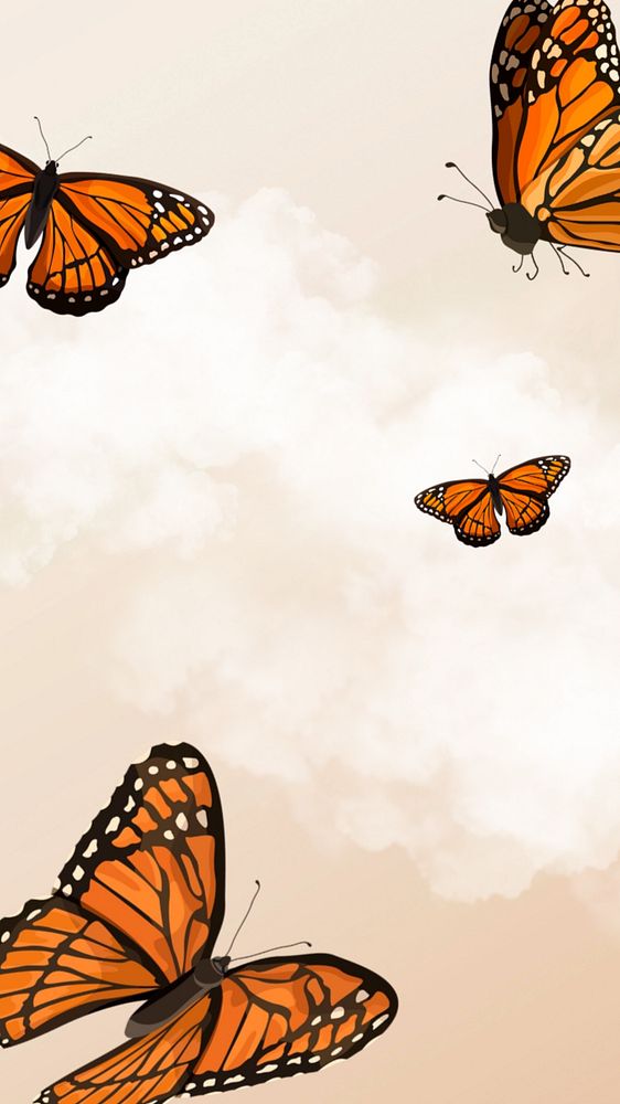 Editable butterfly sky   phone wallpaper