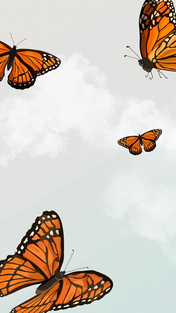 Editable butterfly sky   phone wallpaper