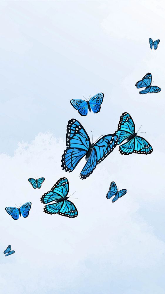 Editable butterfly sky phone wallpaper