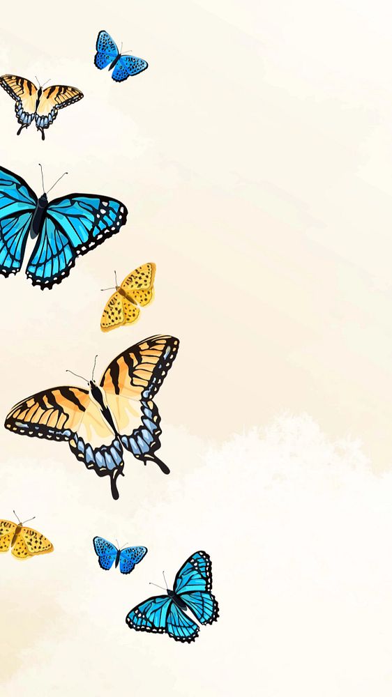 Editable butterfly sky phone wallpaper