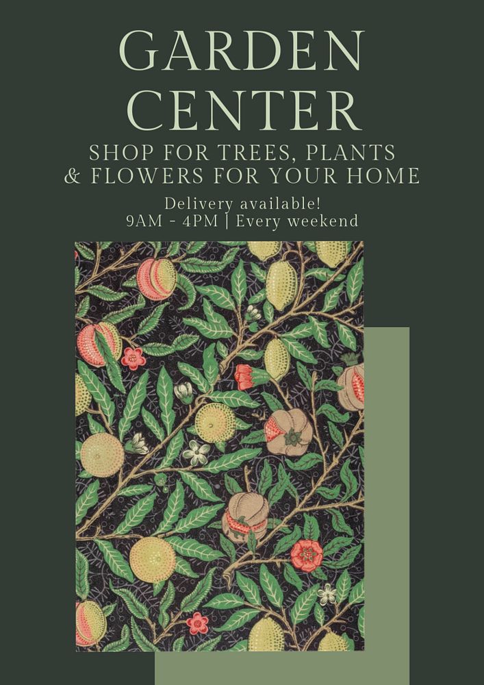 Garden center  poster template, editable text & design