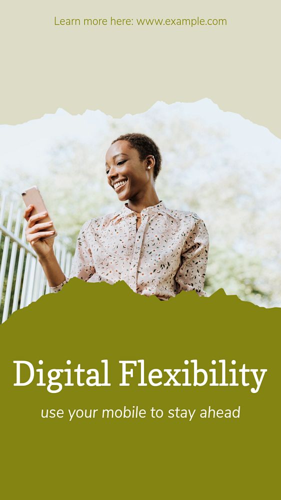 Digital flexibility  Instagram story template, editable text