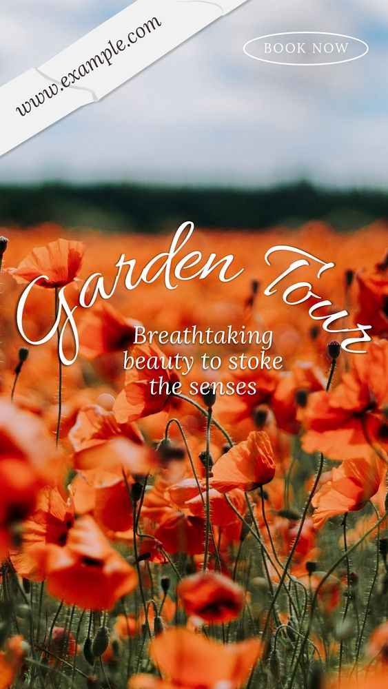 Garden tour social story template, editable design for Instagram