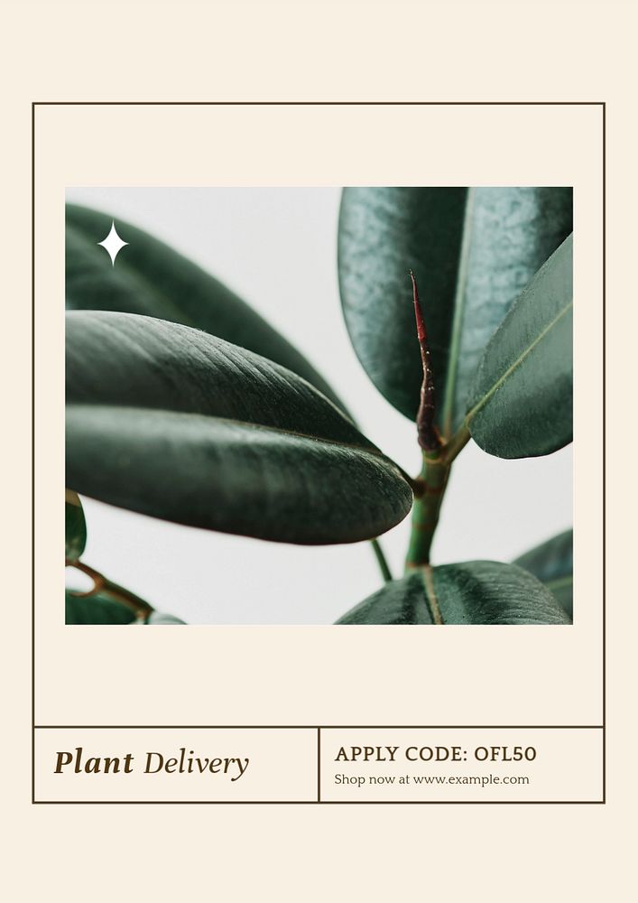 Plant delivery  poster template, editable text & design
