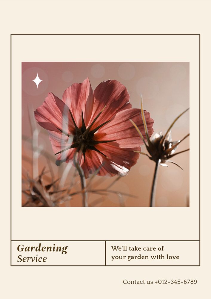 Gardening services  poster template, editable text & design