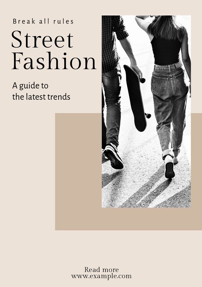 Street fashion  poster template, editable text & design