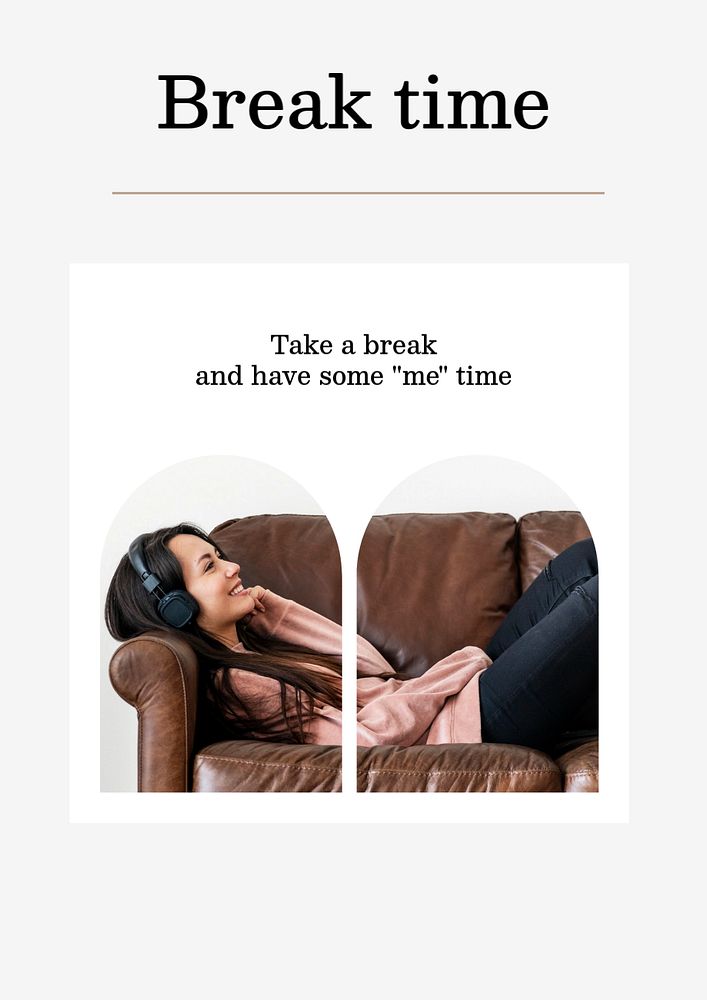 Break time  poster template, editable text & design