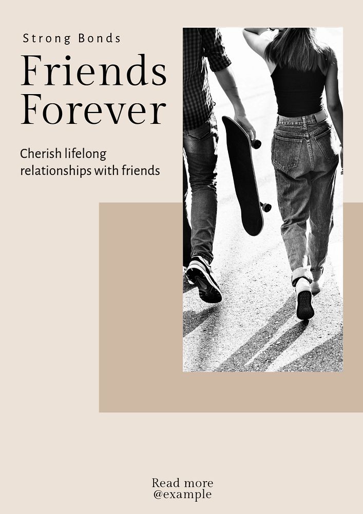 Friends forever  poster template, editable text & design