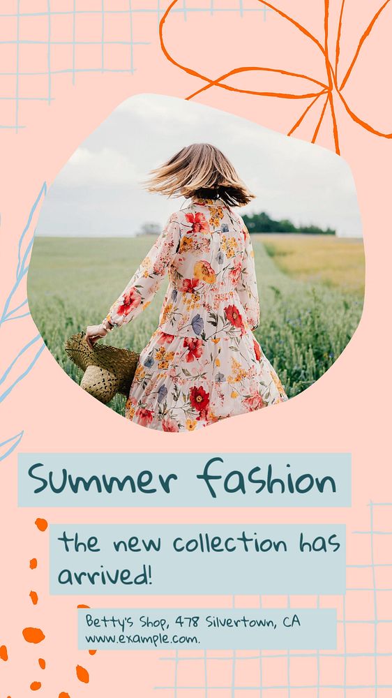 Summer fashion  Instagram story template, editable text