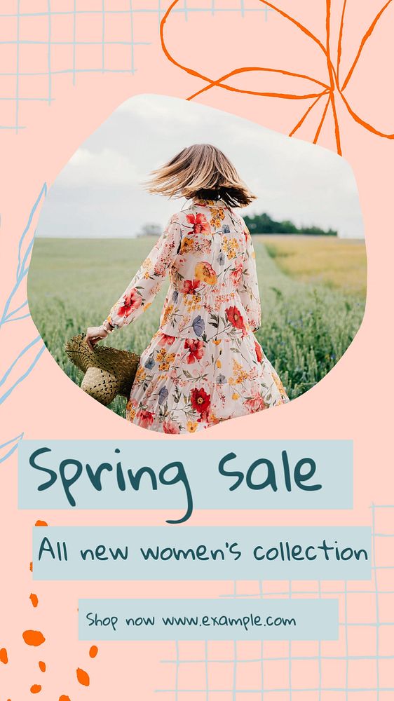 Spring sale  Instagram story template, editable text