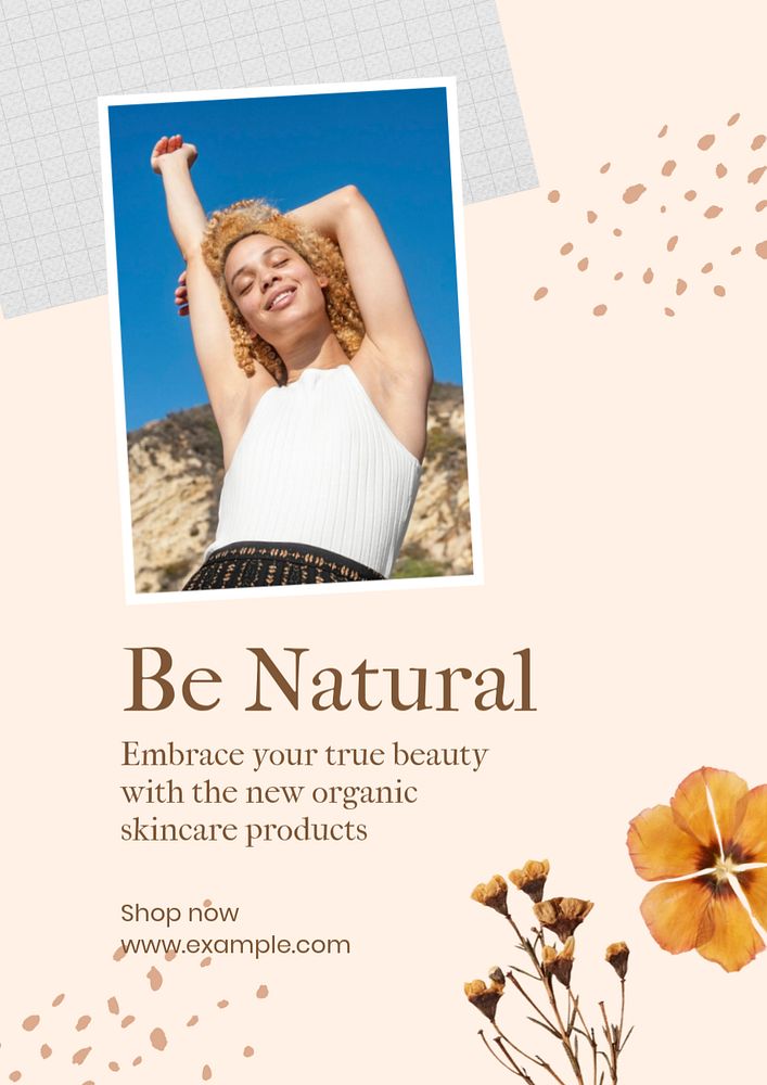 Be natural  poster template, editable text & design