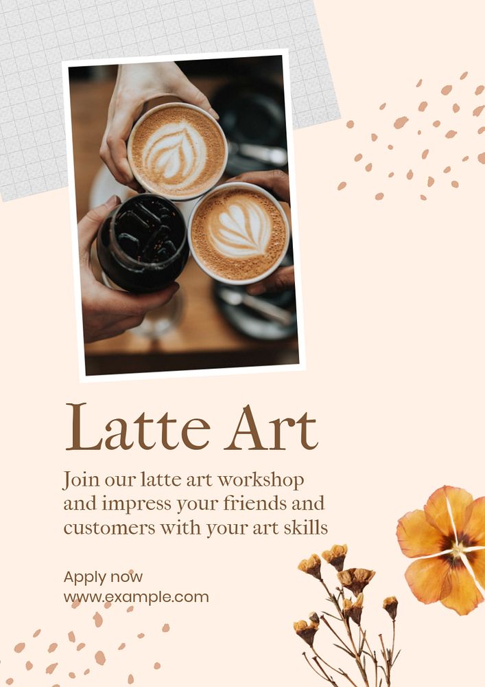 Latte Art  poster template, editable text & design