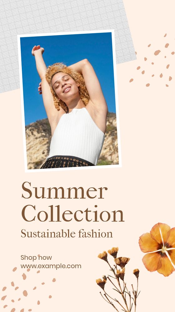 Summer collection  Instagram story template, editable text