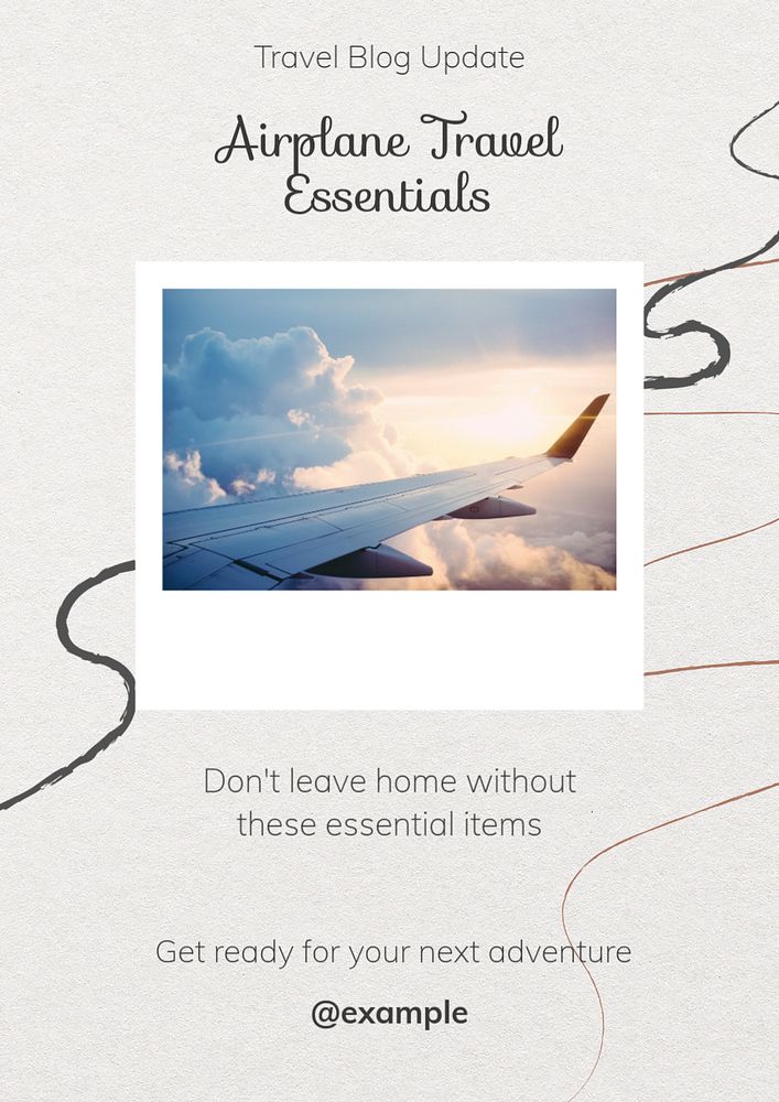 Travel essentials  poster template, editable text & design