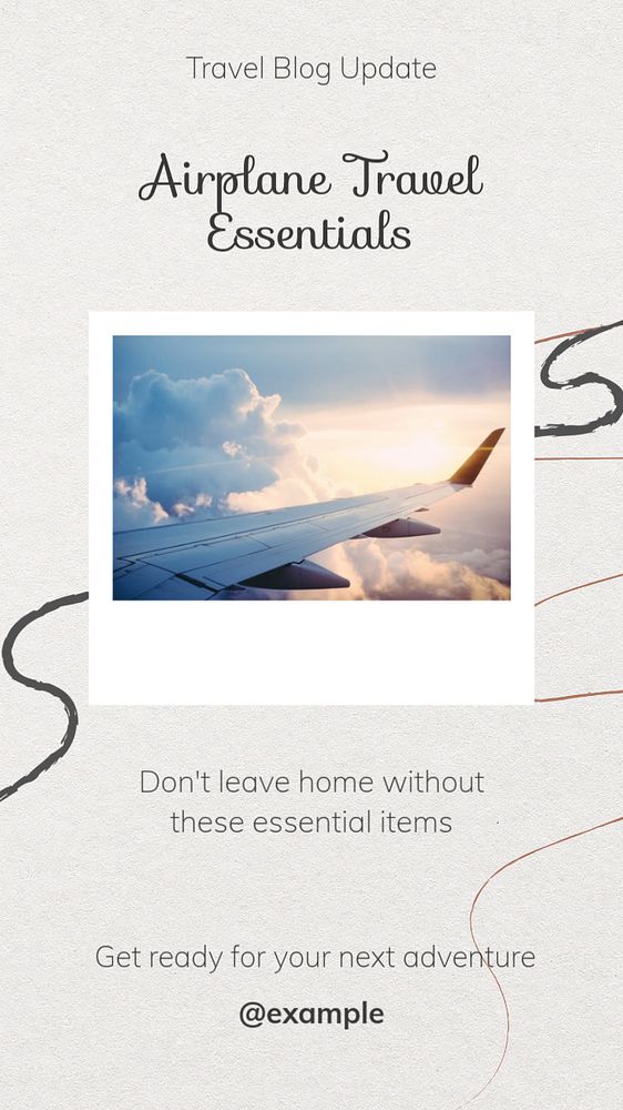 Travel essentials  Instagram story template, editable text