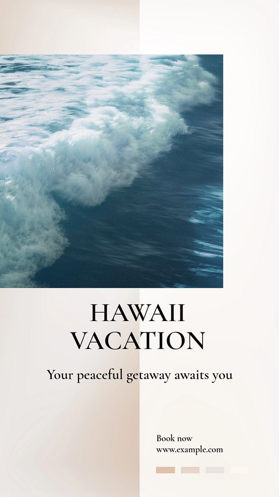 Hawaii vacation  Instagram story template, editable text