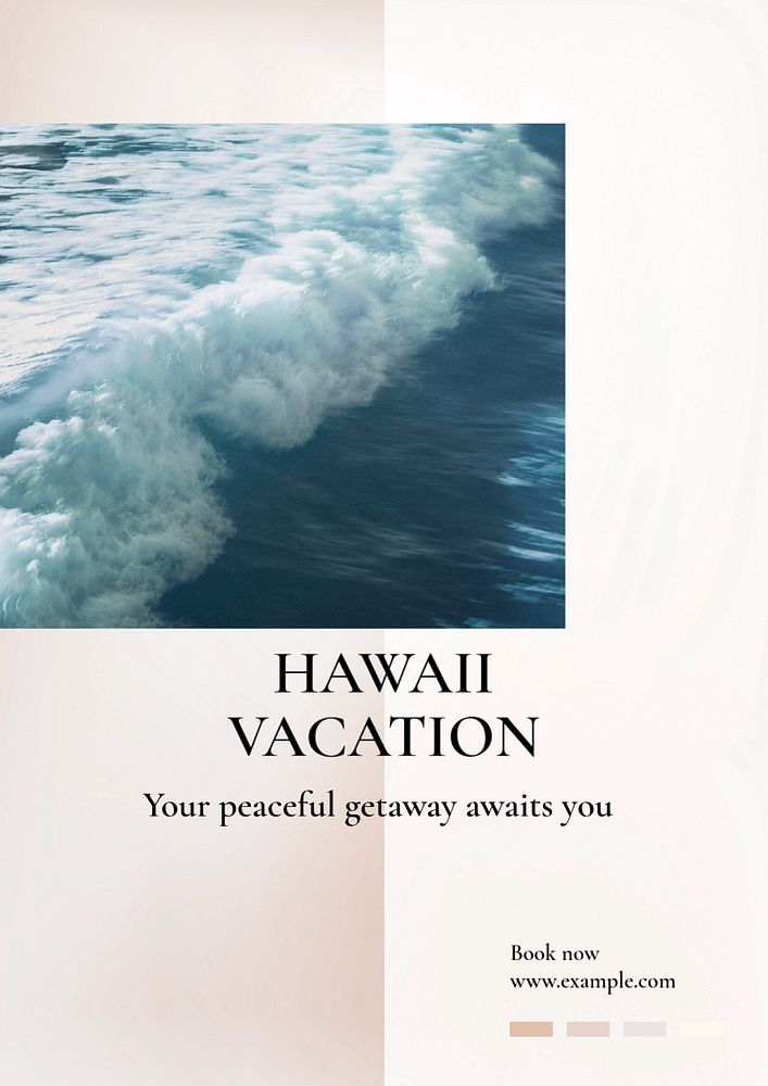 Hawaii vacation  poster template, editable text & design