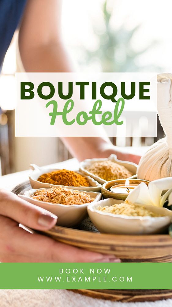 Boutique hotel  Instagram story template, editable text