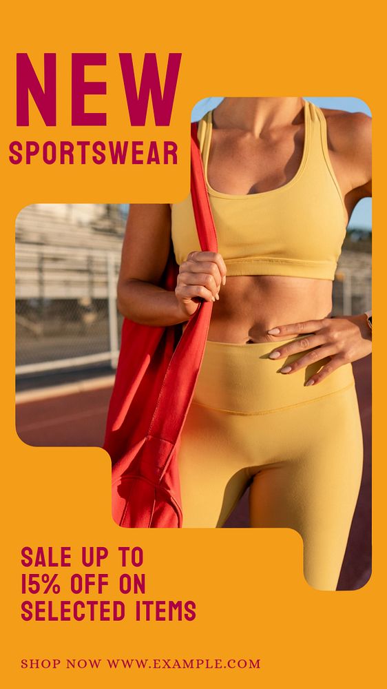 New sportswear Instagram story template, editable text