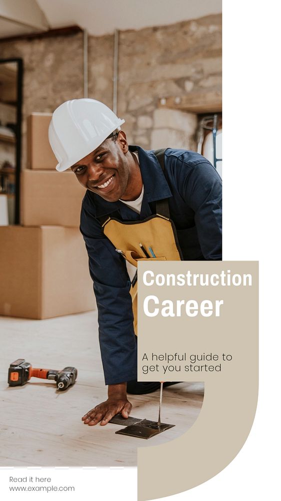 Construction career Instagram story template, editable text