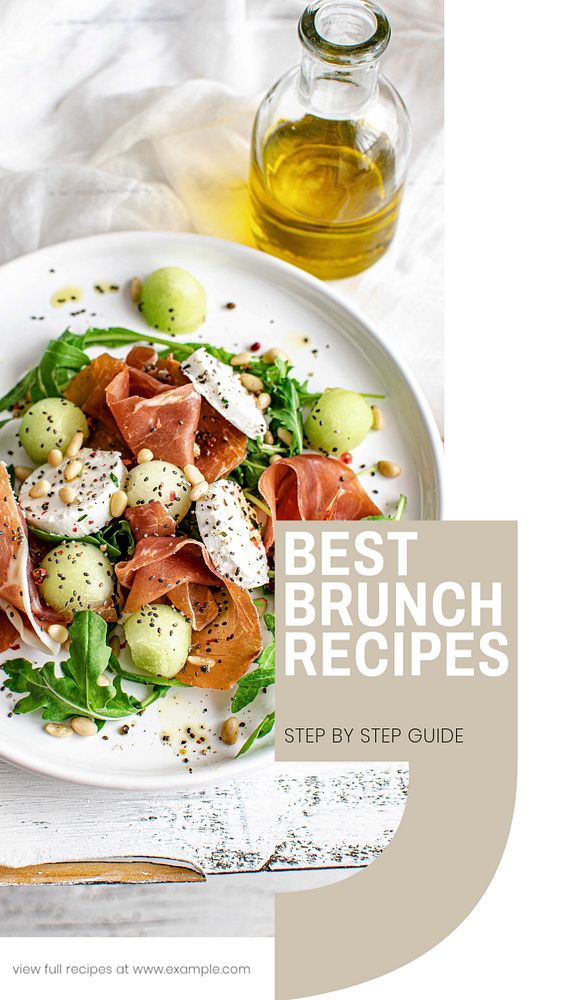 Brunch recipes  Instagram story template, editable text