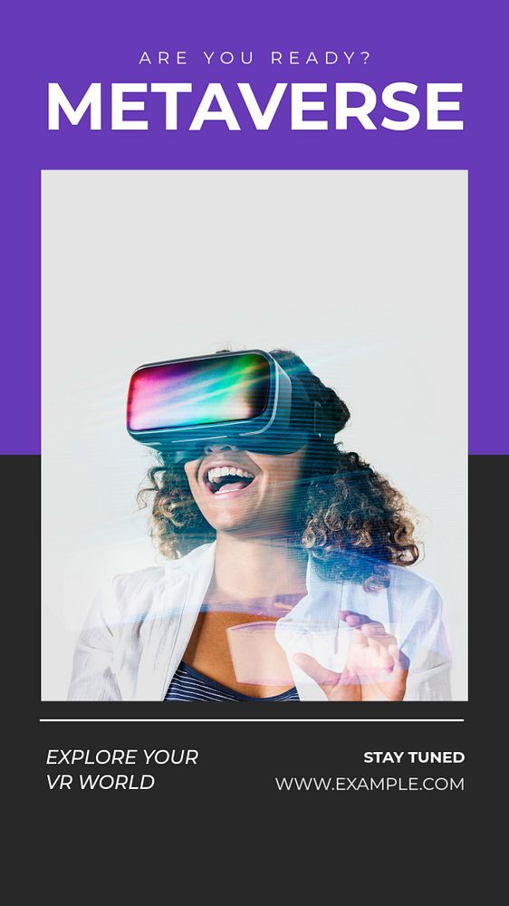 Metaverse Instagram story template, editable text