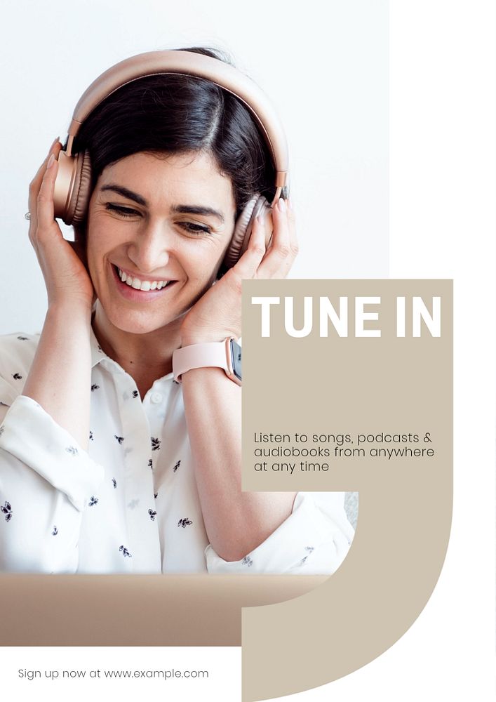 Tune in  poster template, editable text & design