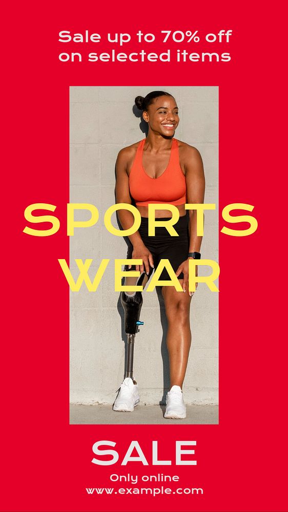 Sportswear Facebook story template, editable design