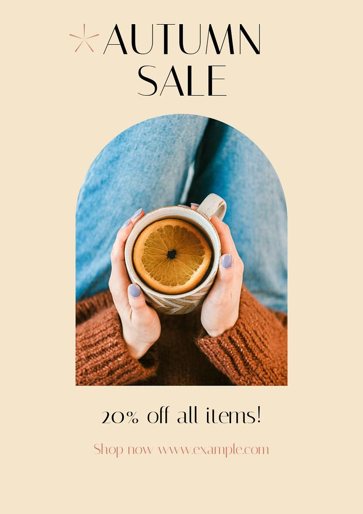 Autumn sale  poster template, editable text & design