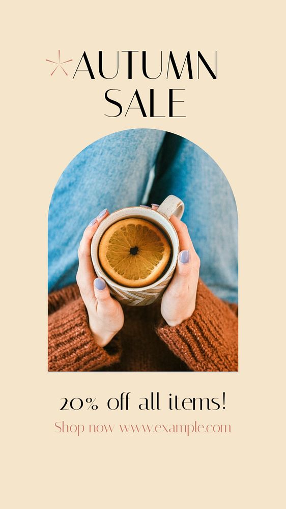 Autumn sale  Instagram story template, editable text